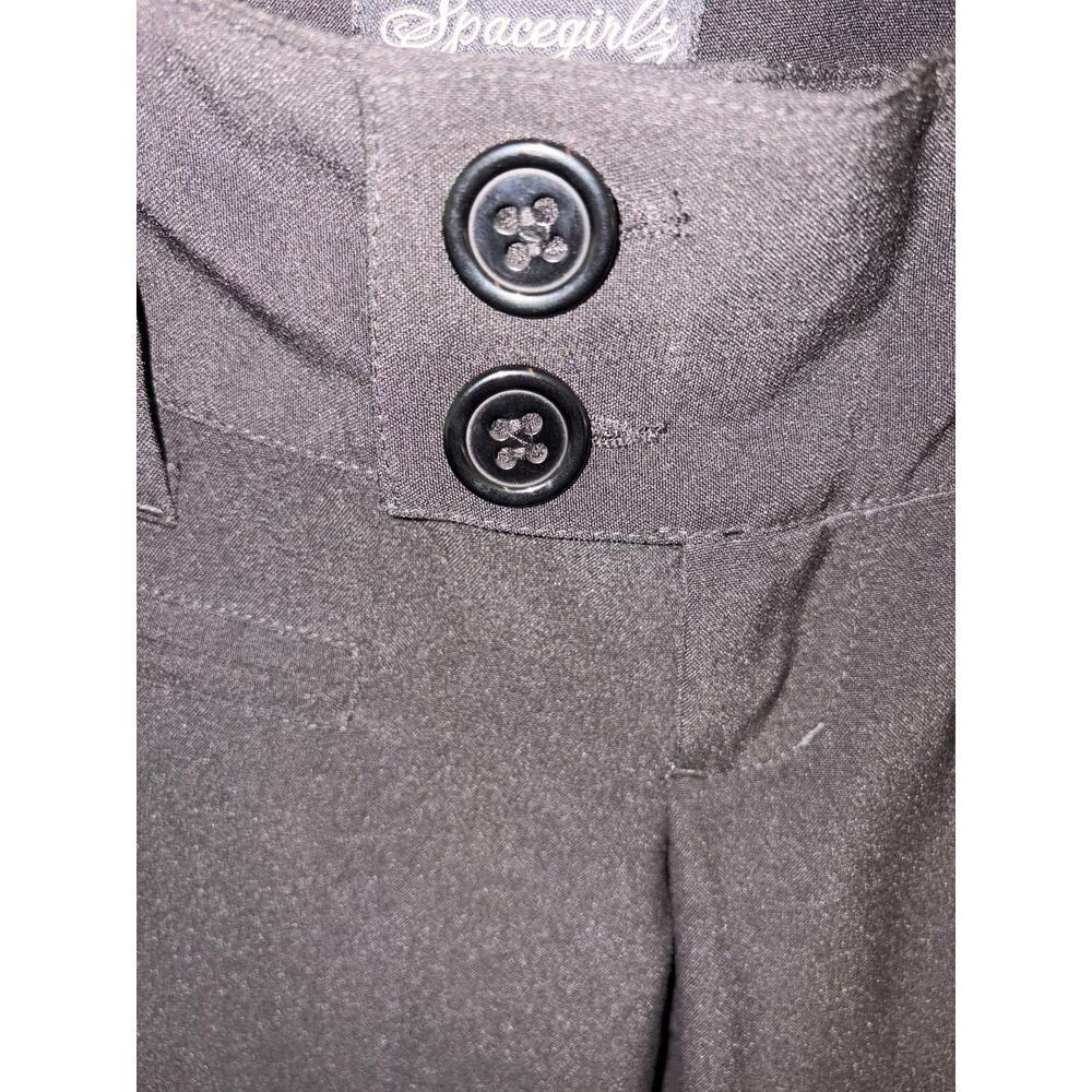Spacegirlz Y2K Black Wide Leg Dress Pants Trouser Slacks Size 3 - Picture 4 of 6